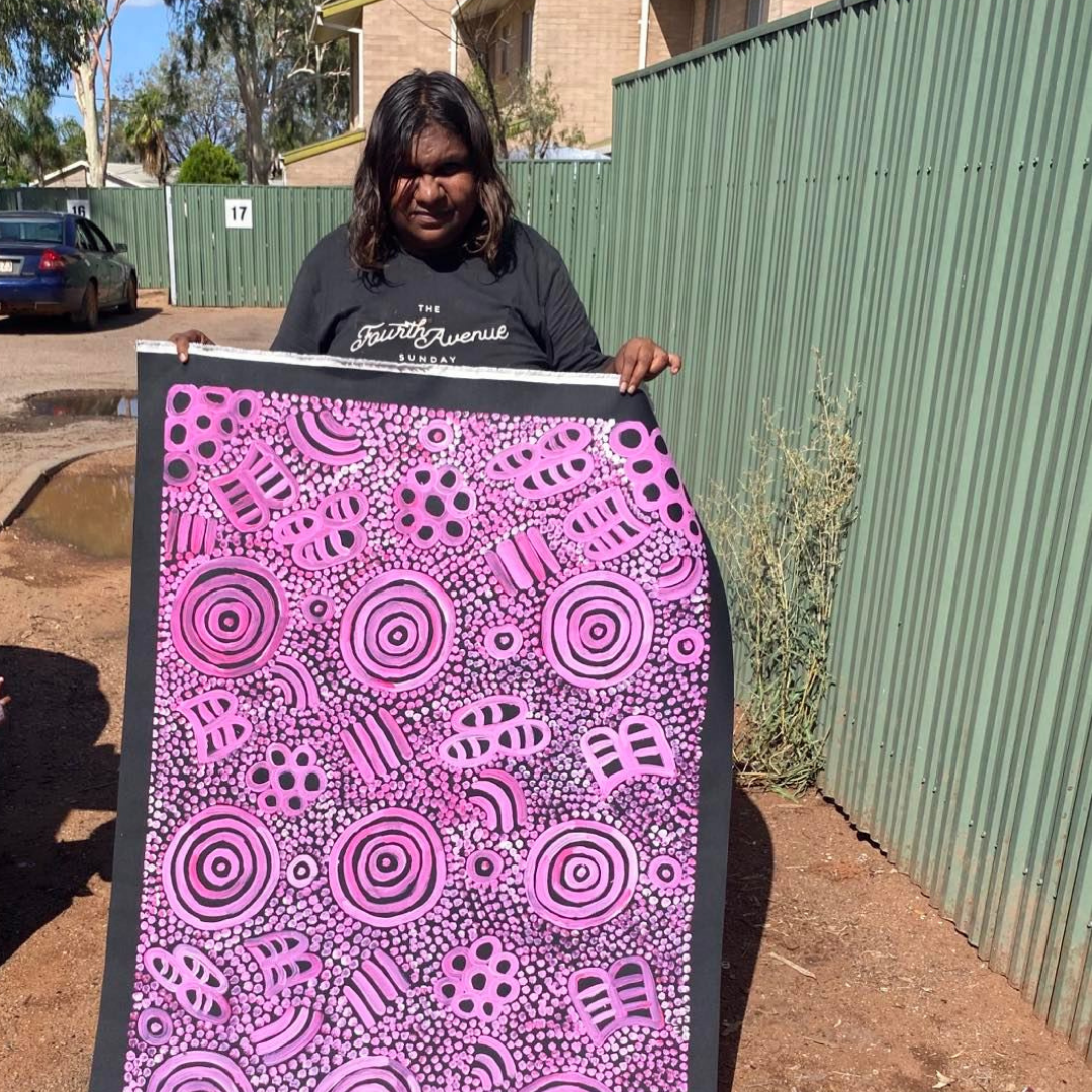 Roseanne Brown "Awelye Atnwengerrp" 2000 x 880 Aboriginal Art