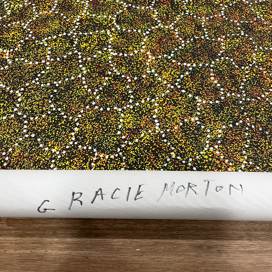 Gracie Morton Pwerle, "Bush Plum" 1300 x 950 Aboriginal Art