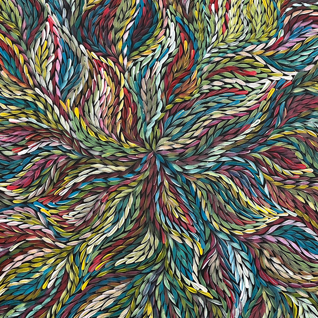 Rosemary Pitjara Petyarre, "Bush Medicine Leaves" 960 x 870 Aboriginal Art