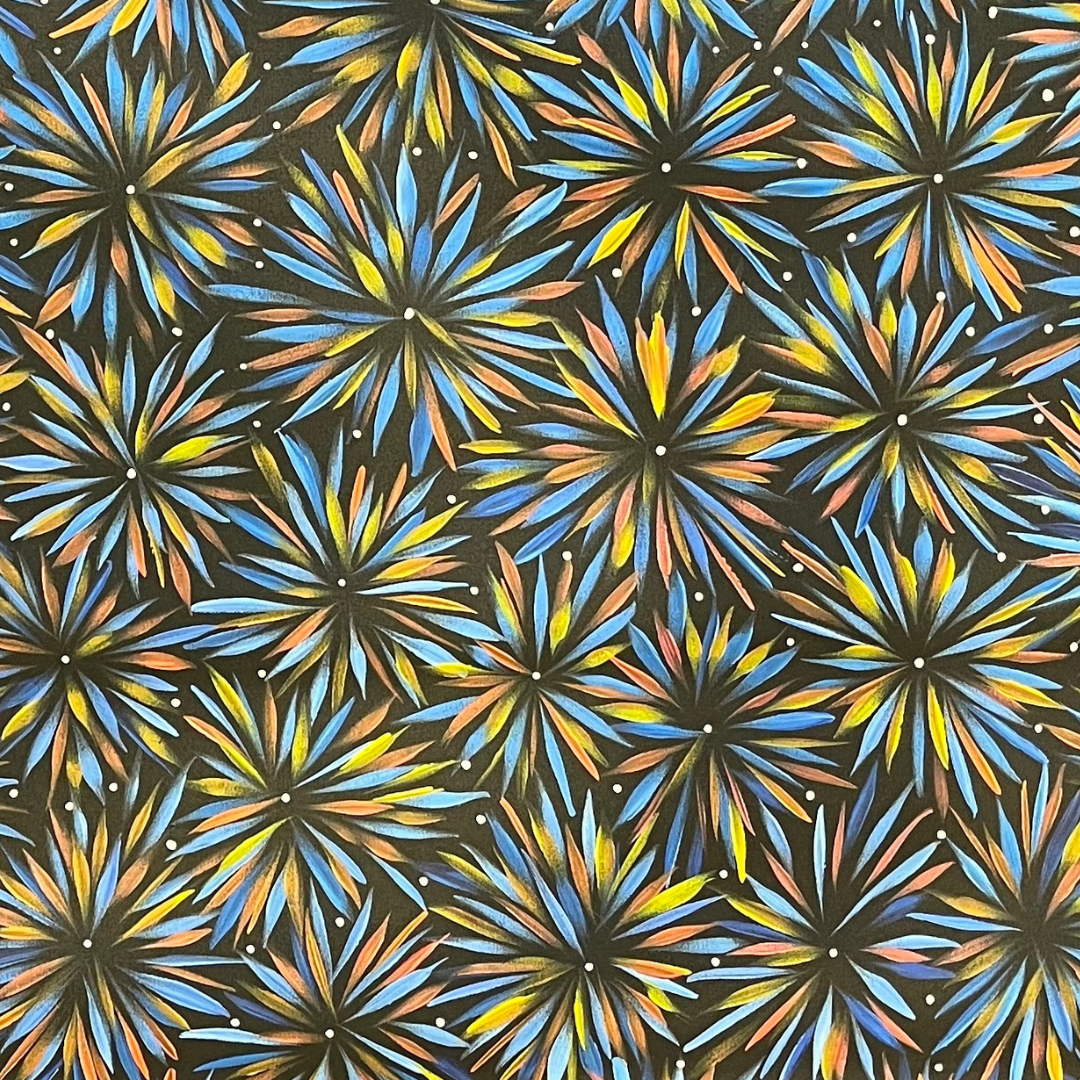 Margaret Scobie “Bush Medicine Leaves” 980 x 920 Aboriginal Art