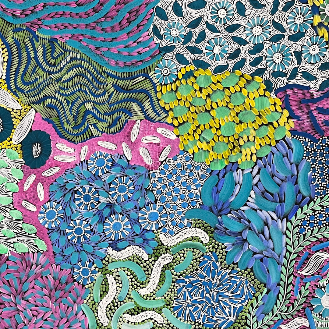 Karen Bird, "My Country" 2000 x 900 Aboriginal Art Bright