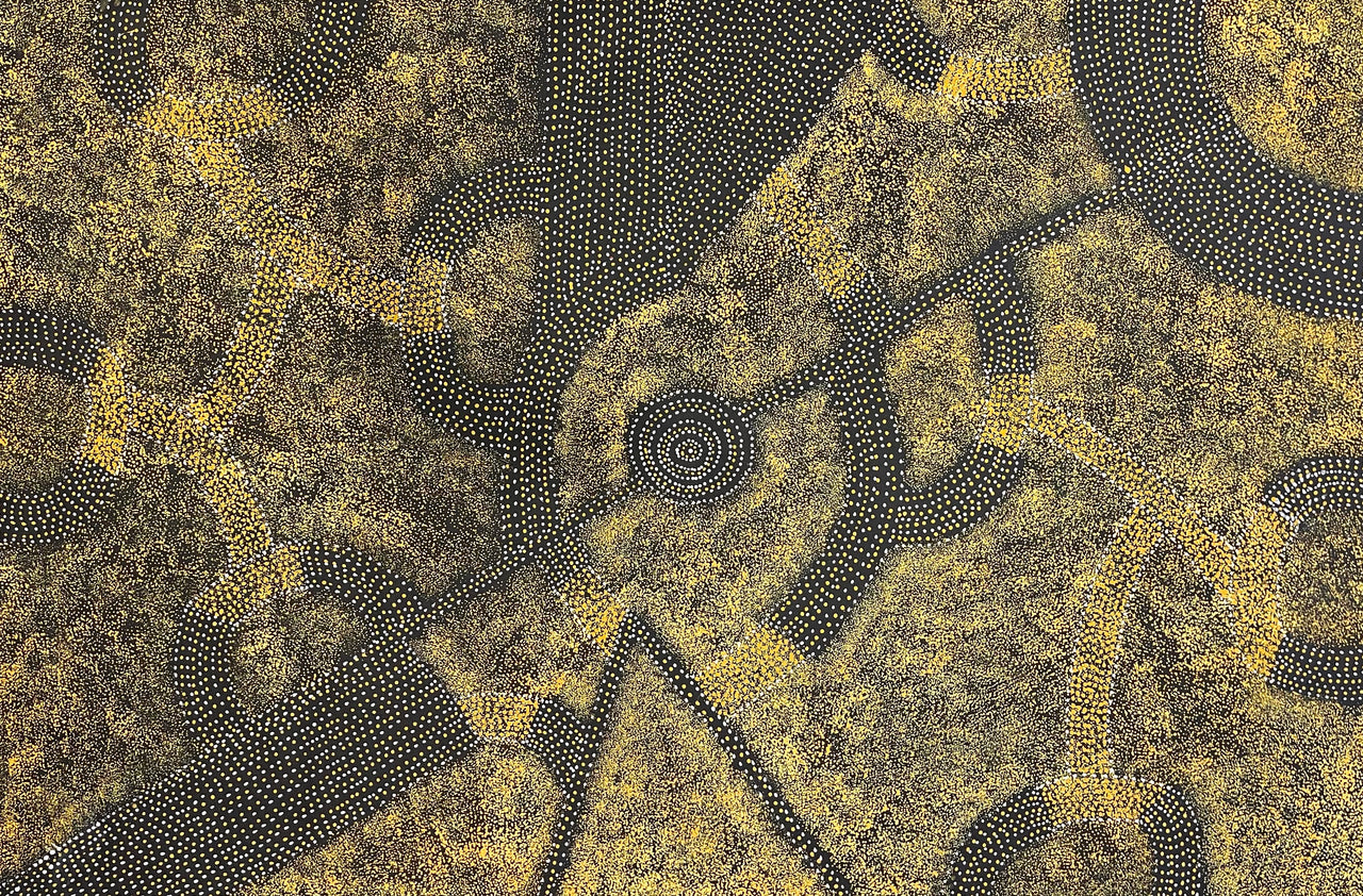 Gracie Morton Pwerle, "Bush Plum" 1970 x 1300 Aboriginal Art