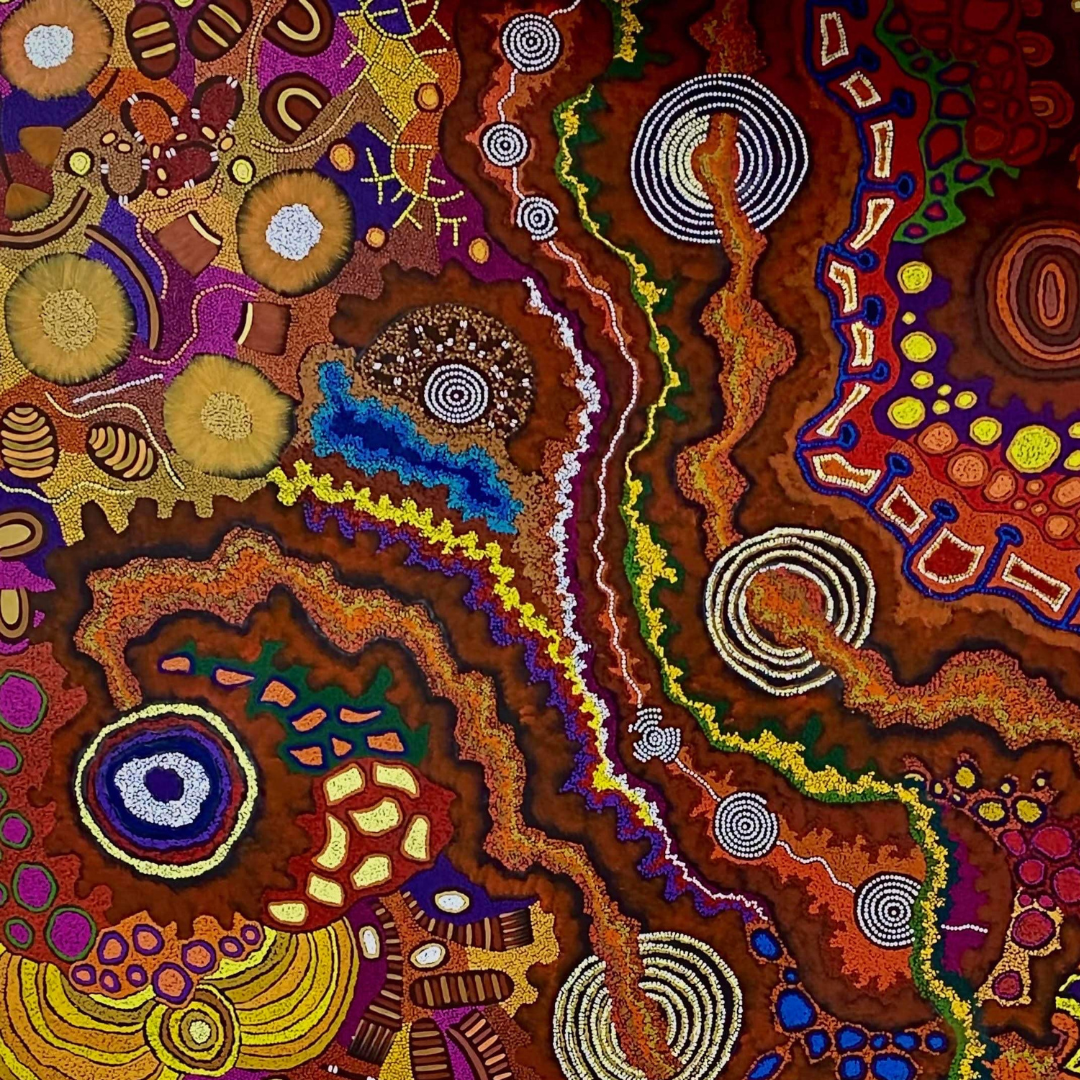 Damien and Yilpi Marks, "My Country" 2450 x 1920 Aboriginal Art