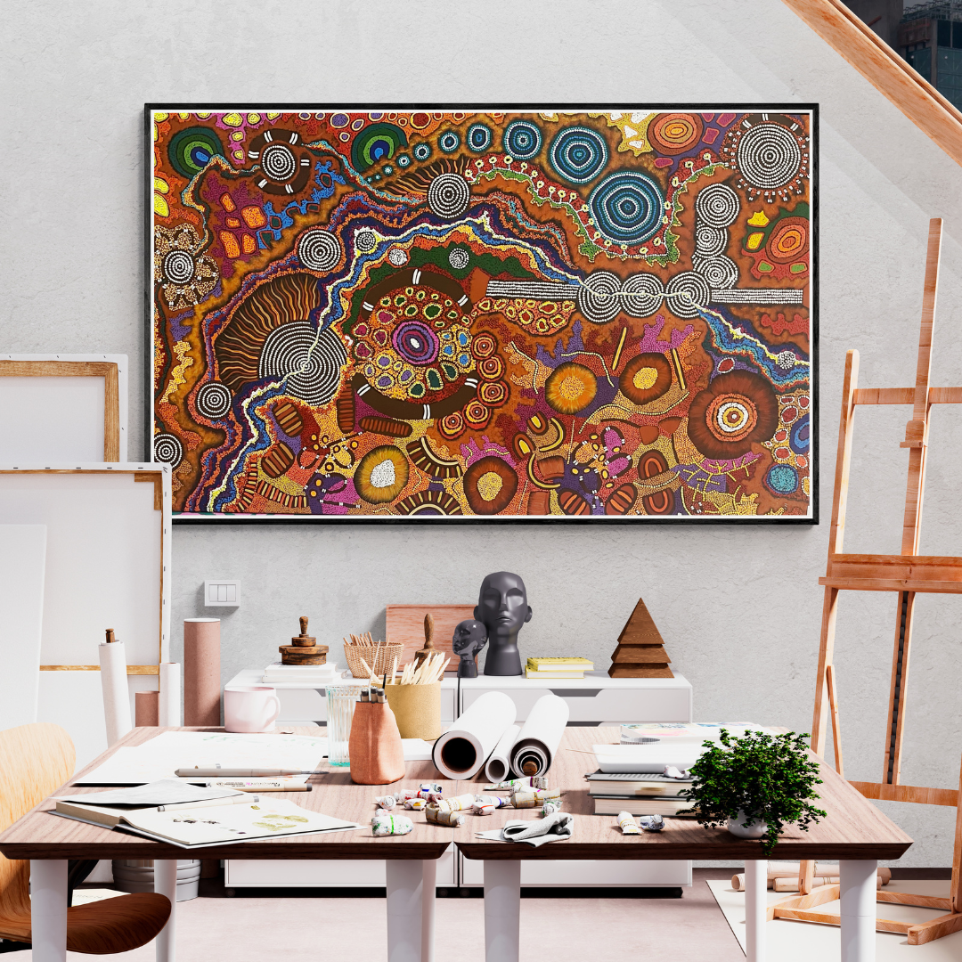 Damien and Yilpi Marks, "My Country" 2020 x 1200 Aboriginal Art