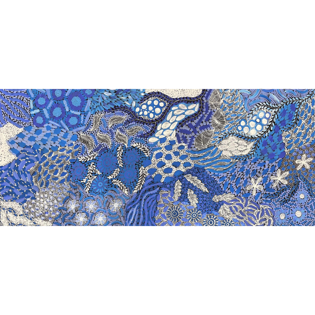 Karen Bird, "My Country" Blue 1990 x 880 Aboriginal Art