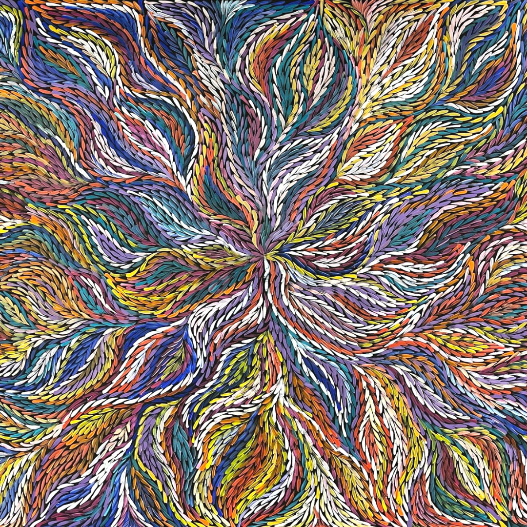 Rosemary Pitjara Petyarre, "Bush Medicine Leaves" 960 x 830 Aboriginal Art