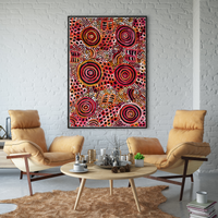 Thumbnail for Dulcie Long Pula, my dreamtime, my country, healing leaves, bush medicine, Yam Dreaming, Aboriginal Artist, Utopia, Famous artist, Indigenous Artist, bush leaves, fine art, Utopia Artist
