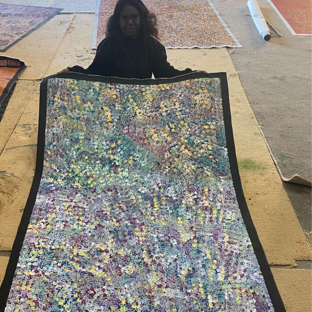 Belinda Golder Kngwarreye, Aboriginal Art, Aboriginal Artist, Bush plum dreaming, bush tucker, indigenous art, utopia, polly ngale